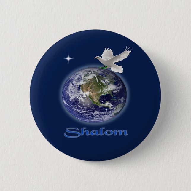 shalom 6 cm round badge (Front)