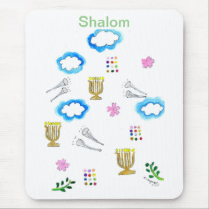 Shalom and Trumpets Mouse Pad! Mat