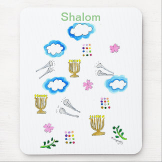 Shalom and Trumpets Mouse Pad! Mouse Mat