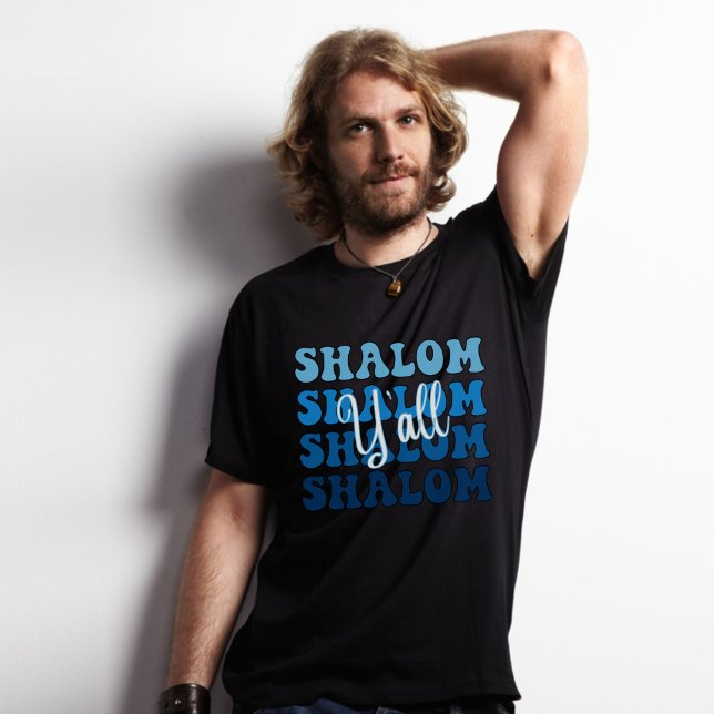 Shalom Blue and White Jewish Humour T-Shirt (Creator Uploaded)