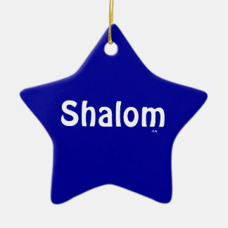 Shalom Blue White Star Ornament