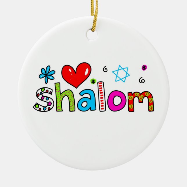 Shalom Ceramic Tree Decoration (Front)