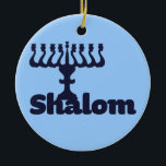 Shalom Ceramic Tree Decoration<br><div class="desc">Shalom for Jewish holidays like hanukkah</div>