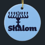 Shalom Ceramic Tree Decoration<br><div class="desc">Shalom for Jewish holidays like hanukkah</div>