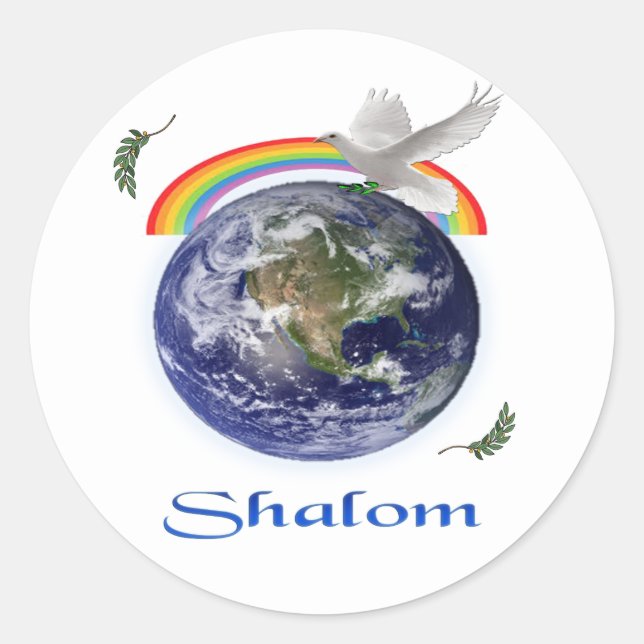 shalom classic round sticker (Front)