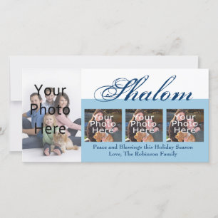 Shalom Custom Hanukkah Photo Cards