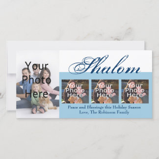 Shalom Custom Hanukkah Photo Cards