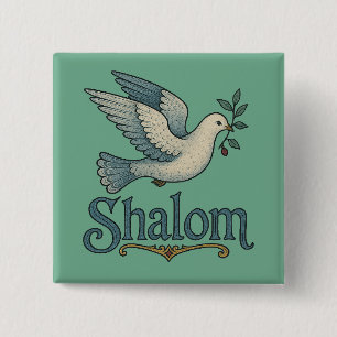 Shalom Dove Peace Earth                            15 Cm Square Badge