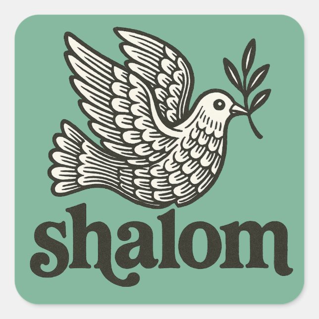 Shalom Dove Peace Earth                            Square Sticker (Front)