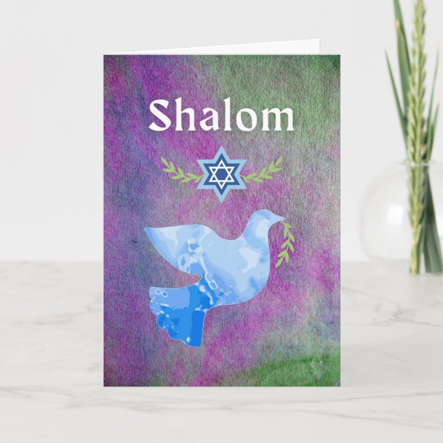 Shalom for Rosh Hashanah Peace Dove Holiday Card (Front)
