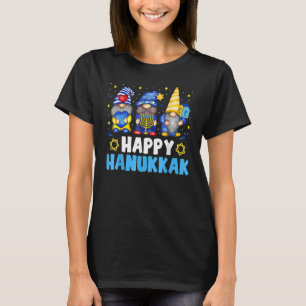 Shalom Gnome Happy Hanukkah Chanukkah Jewish Dreid T-Shirt
