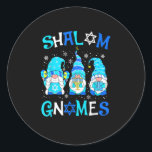 Shalom Gnome Jewish Hanukkah Chanukkah Gnomes Fami Classic Round Sticker<br><div class="desc">This is a great gift for your family,  friends during Hanukkah holiday. They will be happy to receive this gift from you during Hanukkah holiday.</div>