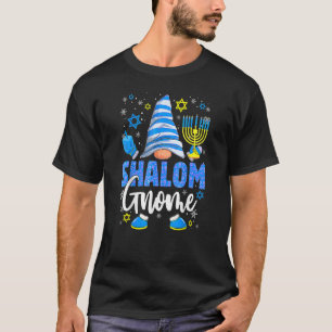 Shalom Gnome Menorah Dreidel Hanukkah Chanukah Jew T-Shirt