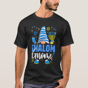 Shalom Gnome Menorah Dreidel Hanukkah Chanukah Jew T-Shirt