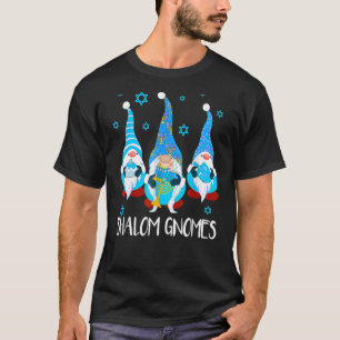 Shalom Gnomes Happy Chanukah Menorah Hanukkah Jewi T-Shirt