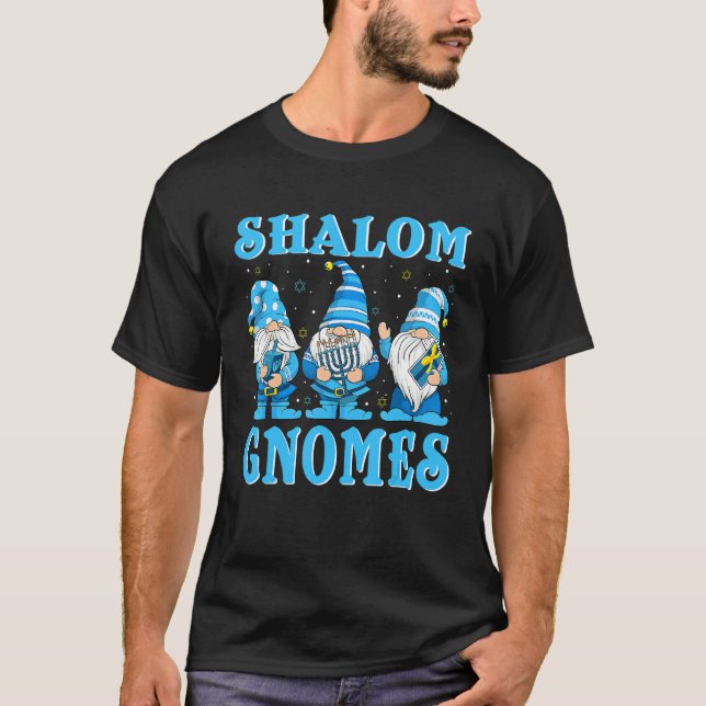 Shalom Gnomes  Jew Hanukkah Pajamas Chanukah 1 T-Shirt (Front)