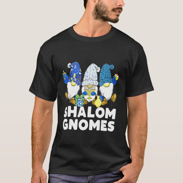 Shalom Gnomes Jew Hanukkah Pajamas Chanukah T-Shirt (Front)