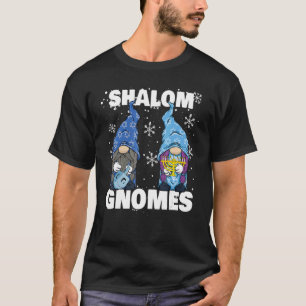 Shalom Gnomes Jewish Hanukkah Menorah Dreidel Wome T-Shirt