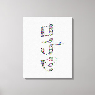 Shalom made with Gemstones in All Colours Canvas Print