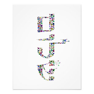 Shalom made with Gemstones in All Colours Photo Print
