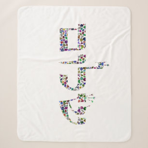 Shalom made with Gemstones in All Colours Sherpa Blanket