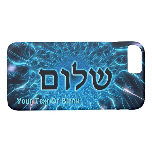 Shalom On Blue Fractal Case-Mate iPhone Case (Back (Horizontal))