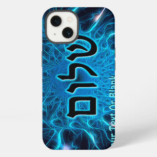 Shalom On Blue Fractal iPhone 13 Case