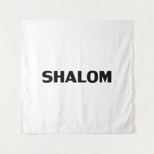 Shalom, Peace black white minimalist modern simple Tapestry