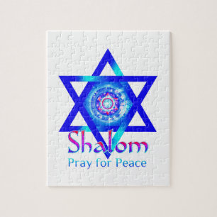 SHALOM Star of David_Pray for Peace of Israel Jigsaw Puzzle