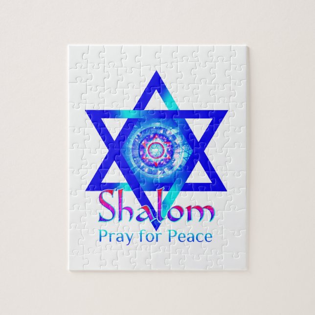 SHALOM Star of David_Pray for Peace of Israel Jigsaw Puzzle (Vertical)