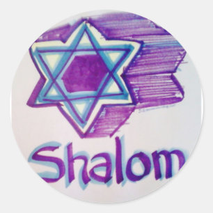 Shalom Star of David products Classic Round Sticker