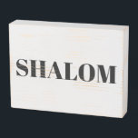 "Shalom" white letters, black white Wooden Box Sign<br><div class="desc">"Shalom" white letters,  black white Wooden Box Sign</div>