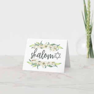 Shalom (with Lilies and Star of David) Thank You Card