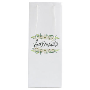 Shalom (with Lilies and Star of David) Wine Gift Bag