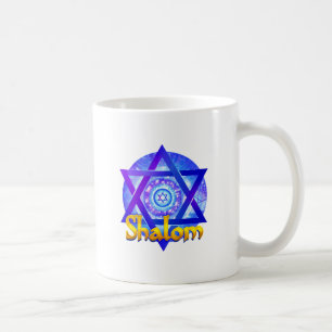 SHALOM with Star of David Medallion Coffee Mug