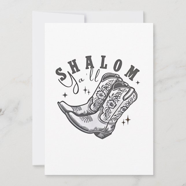 Shalom Y'all Cowboy Jewish Hanukkah West  Invitation (Front)