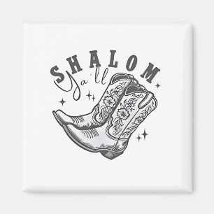 Shalom Y'all Cowboy Jewish Hanukkah West Magnet