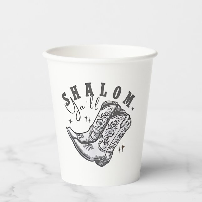 Shalom Y'all Cowboy Jewish Hanukkah West  Paper Cups (Front)