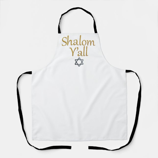 Shalom Y'all - Jewish Holiday Gifts Apron (Front)