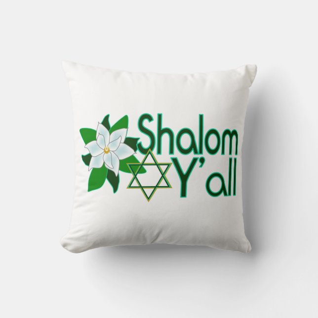 Shalom Y'all Magnolia Cushion (Front)