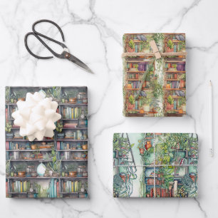 Shalvah - Bücher Geschenkpapier Set Wrapping Paper Sheet