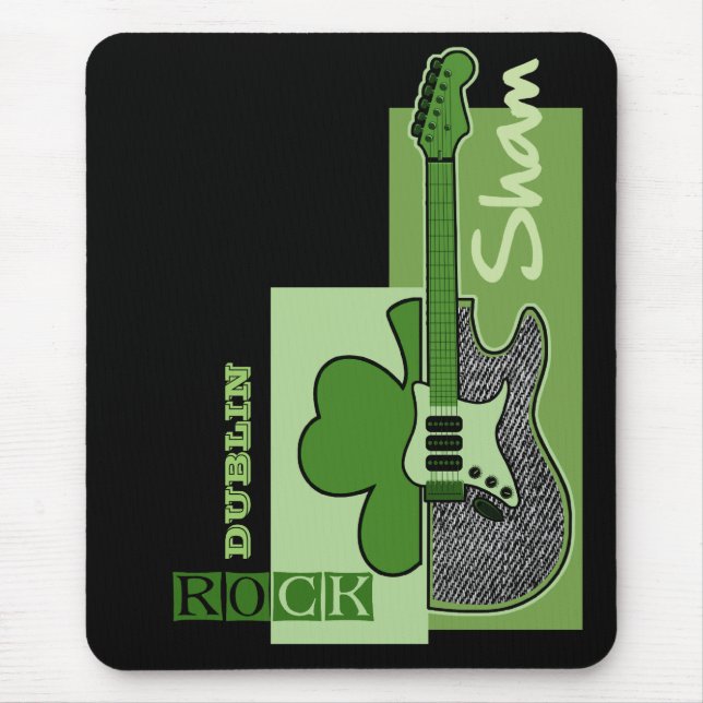Sham Rock. Music Theme St.Patrick's Day Custom Mouse Mat (Front)