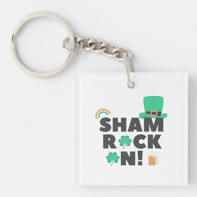 " SHAM ROCK N! " DOUBLE SIDED ACRYLIC KEYCHAIN (Front)
