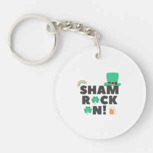 " SHAM ROCK N! " DOUBLE SIDED ACRYLIC KEYCHAIN