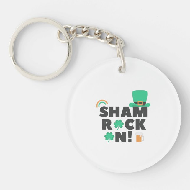 " SHAM ROCK N! " DOUBLE SIDED ACRYLIC KEYCHAIN (Front)