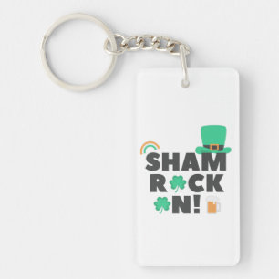 " SHAM ROCK N! " DOUBLE SIDED ACRYLIC KEYCHAIN