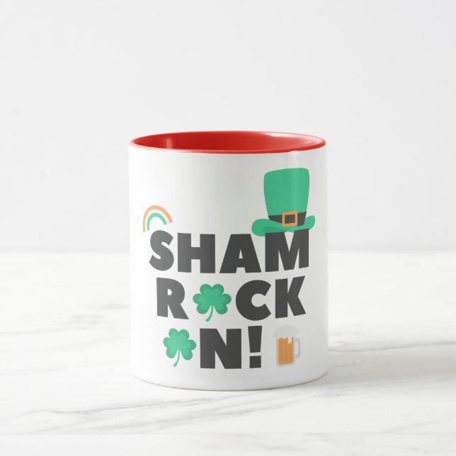 "SHAM ROCK N!" TWO TONE MUG. MUG (Center)
