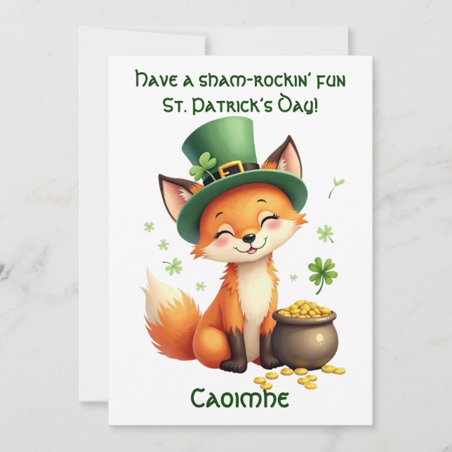 Sham-Rockin’ Fox Holiday Card (Front)