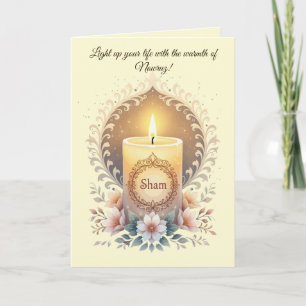 Sham Symbol of Light and Renewal in Persian Card