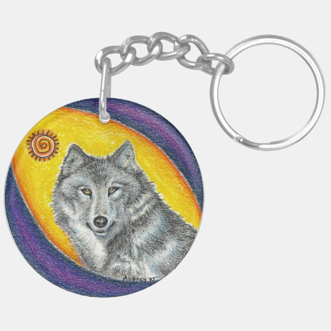 Shaman Healing Wolf Key Ring (Back Left)